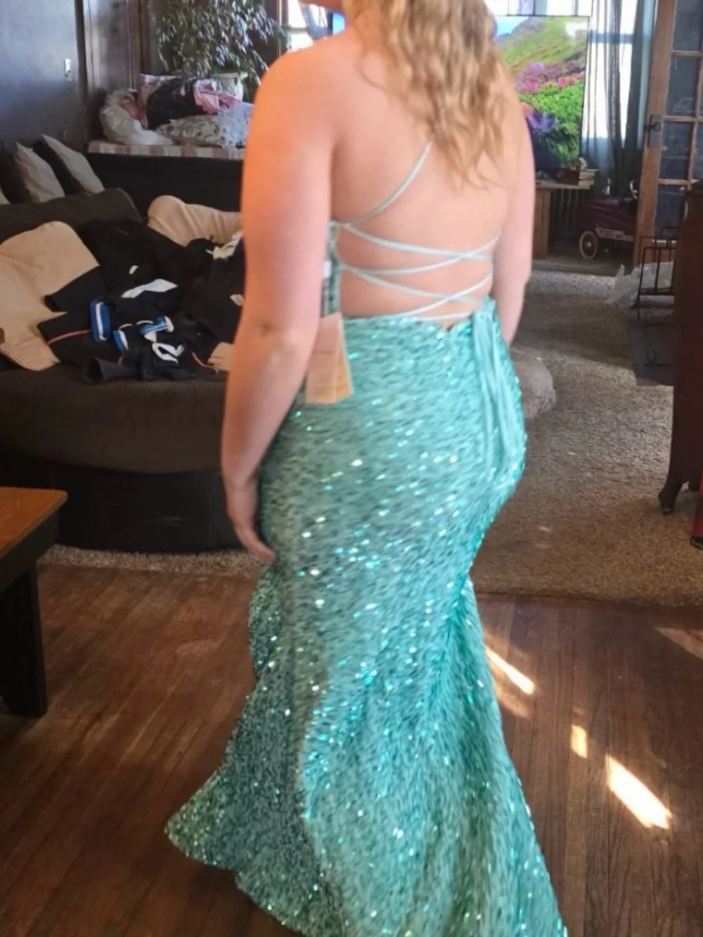 TEAL PROM DRESS